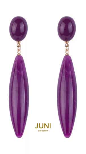 JUNI Design drop oorbellen - Paars