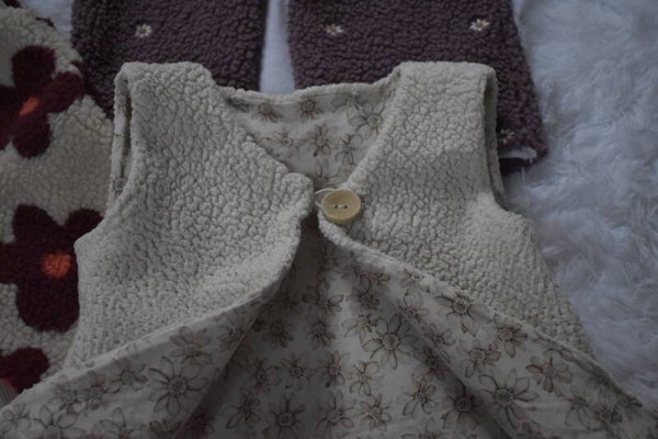 Gilet teddy gebroken wit