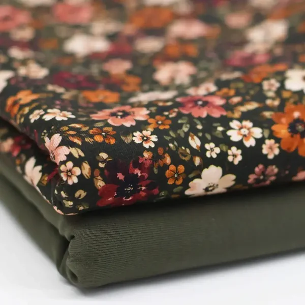 Legging | Flared broek donkere bloem groen