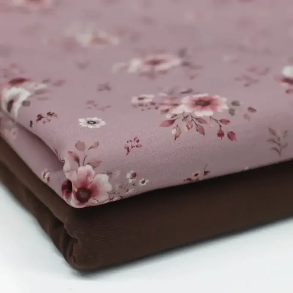 Legging | Flared broek oud mauve bloemenboeket