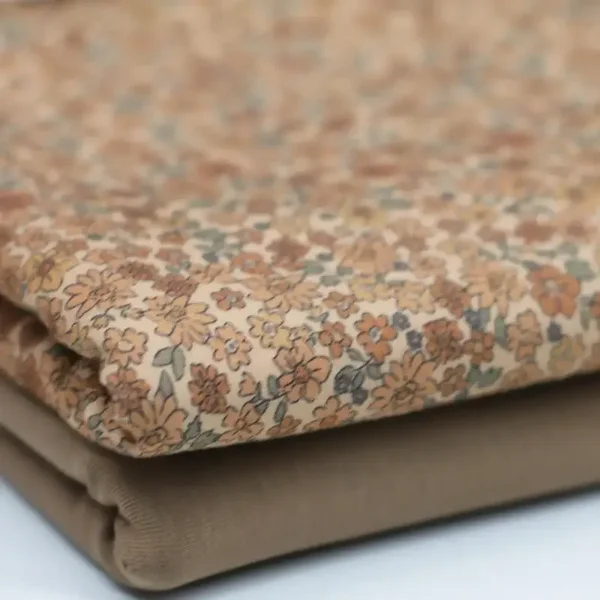 Legging | Flared broek kleine bloemetjes cacao