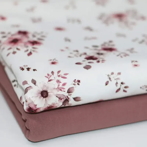 Legging | Flared broek bloemenboeket ecru mauve