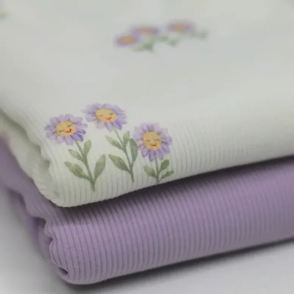 Legging | Flared broek pastel lila zonnebloemen