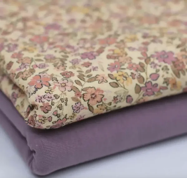 Babybroekje trendy bloem oud lila/geel
