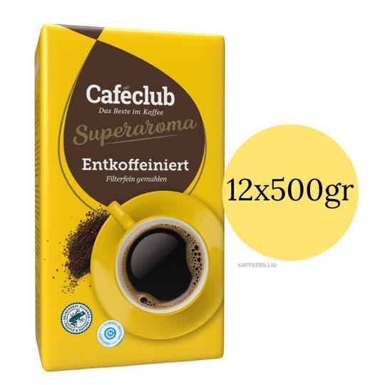 Caféclub Entkoffeiniert Gemahlener Kaffee 6 kg