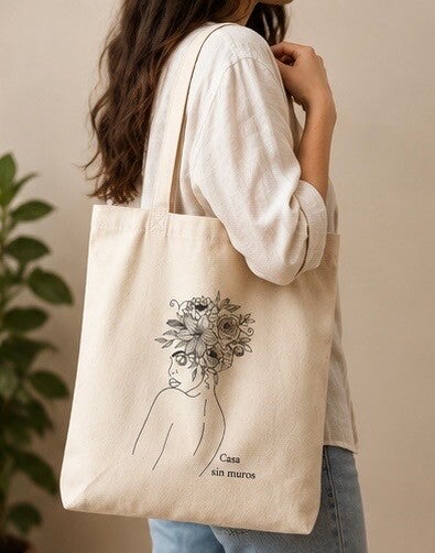 👜 Bolsa tote de algodón “Casa sin muros”