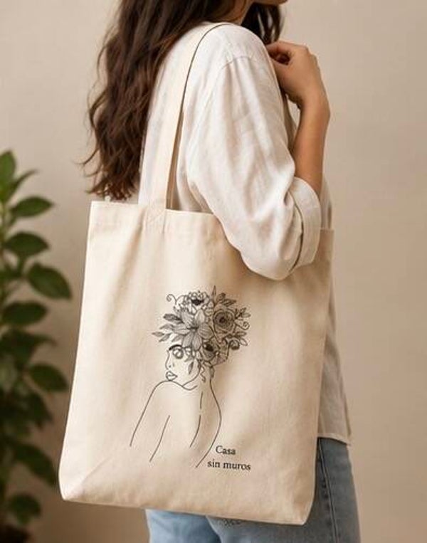 👜 Bolsa tote de algodón “Casa sin muros”