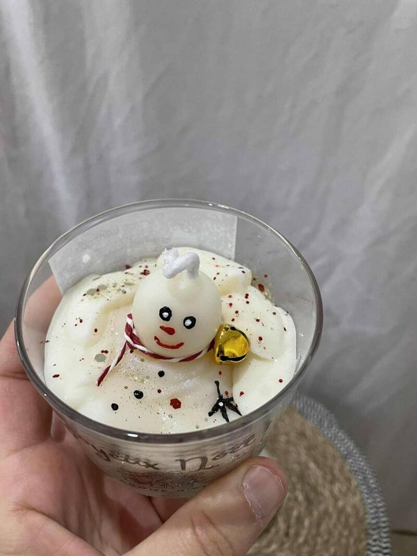 Bougie de Noel - BONHOMME DE NEIGE