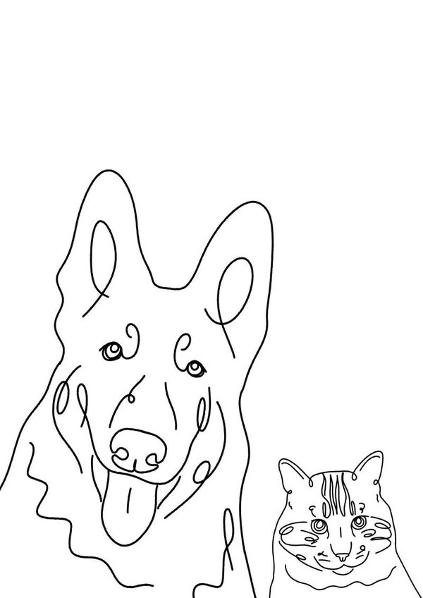 Lijntekening Huisdier