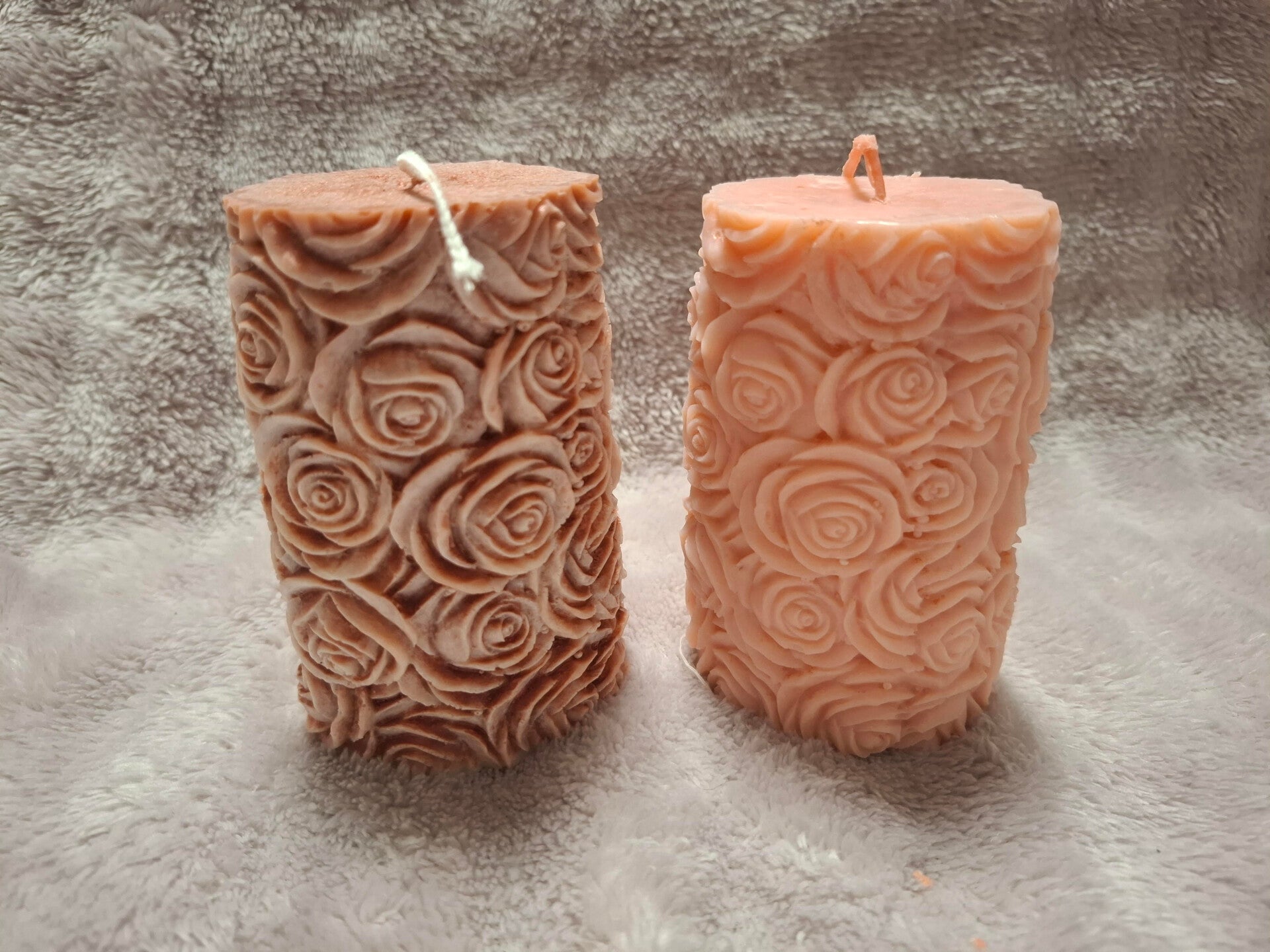Grote staande kaars met rozen
