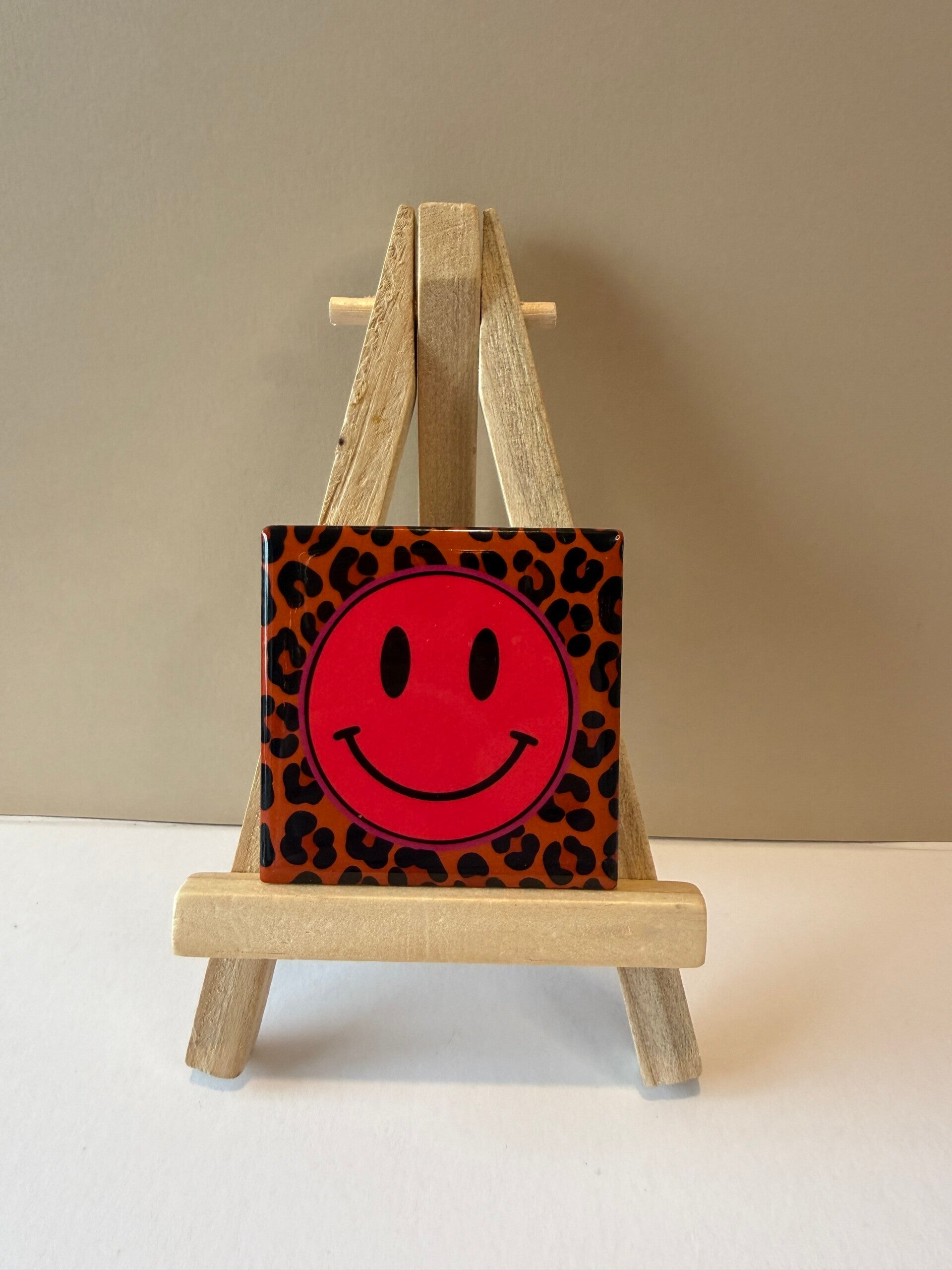 Mini tegeltje panter smiley