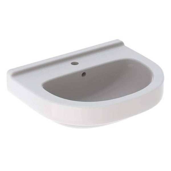 Geberit 300 Basic Arco wastafel 60 cm met kraangat en overloop wit