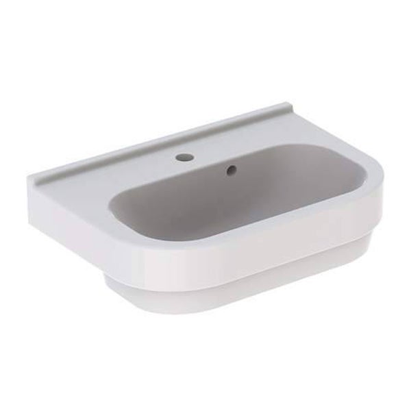 Geberit 300 Basic wastafel compact 60 cm met kraangat en overloop wit