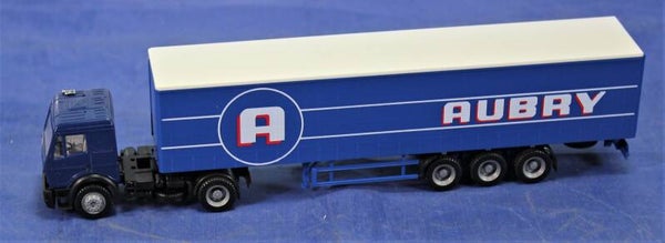 Herpa 1/87 142113 Renault R365 Truck met oplegger ‘foutdruk Aubry’.
