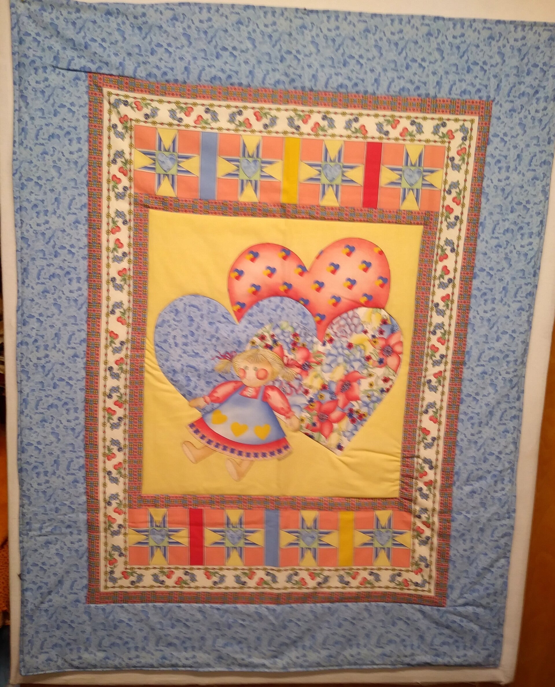 3 Hearts and a doll Baby Quilt