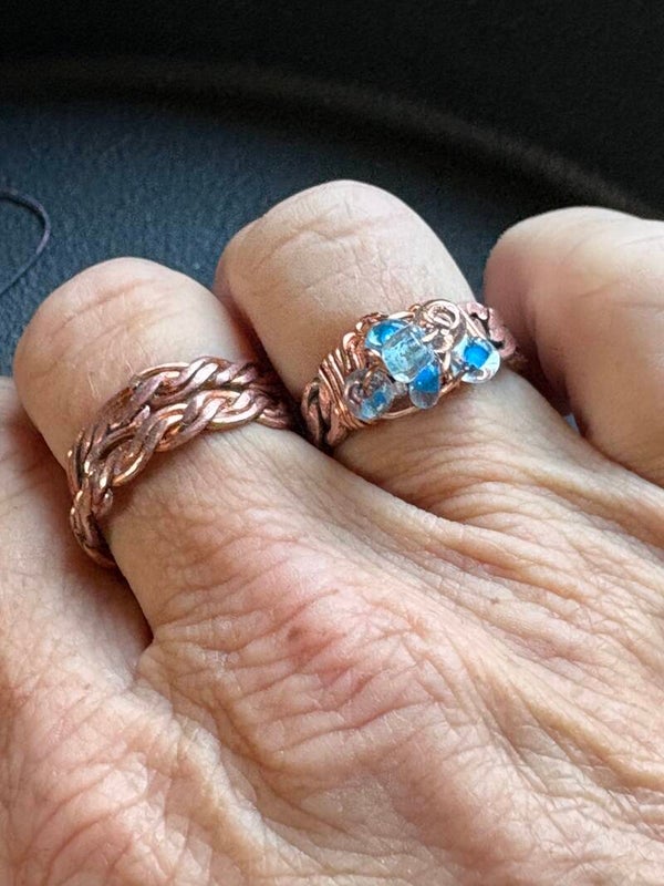 Koperen ring blauw