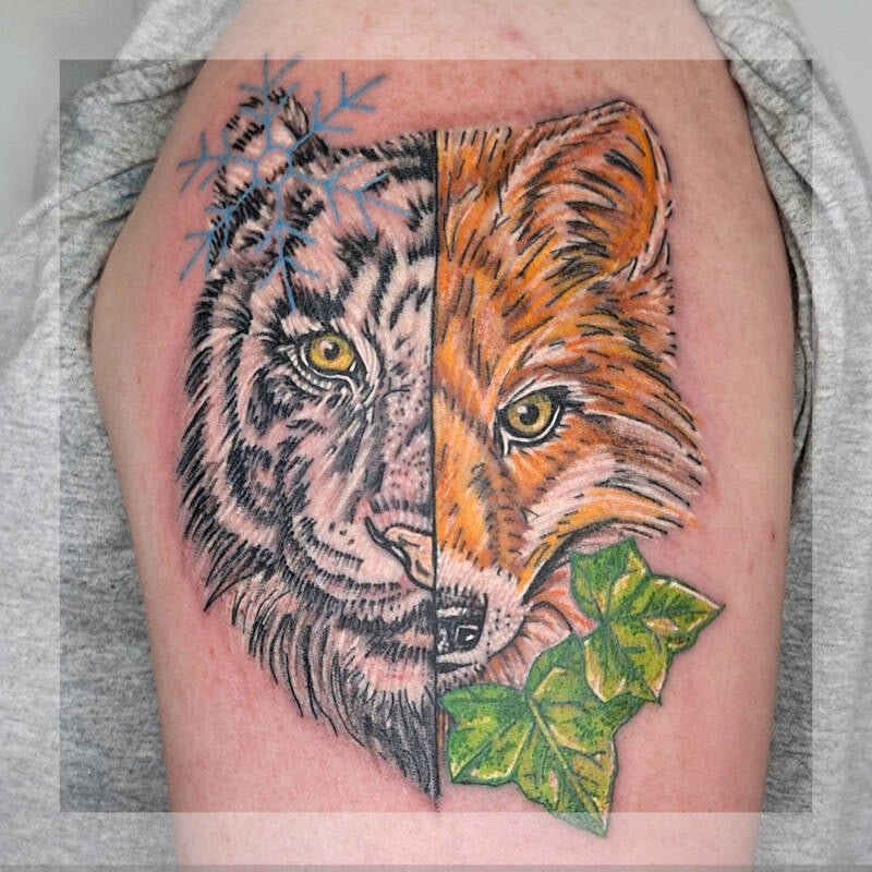 tiger and fox tatttoo