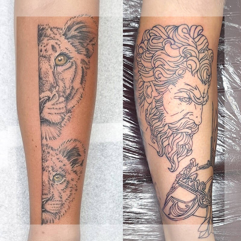 large linework tattoo