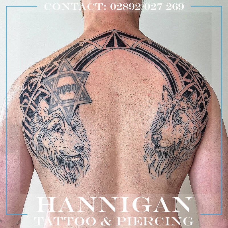 wolf back piece