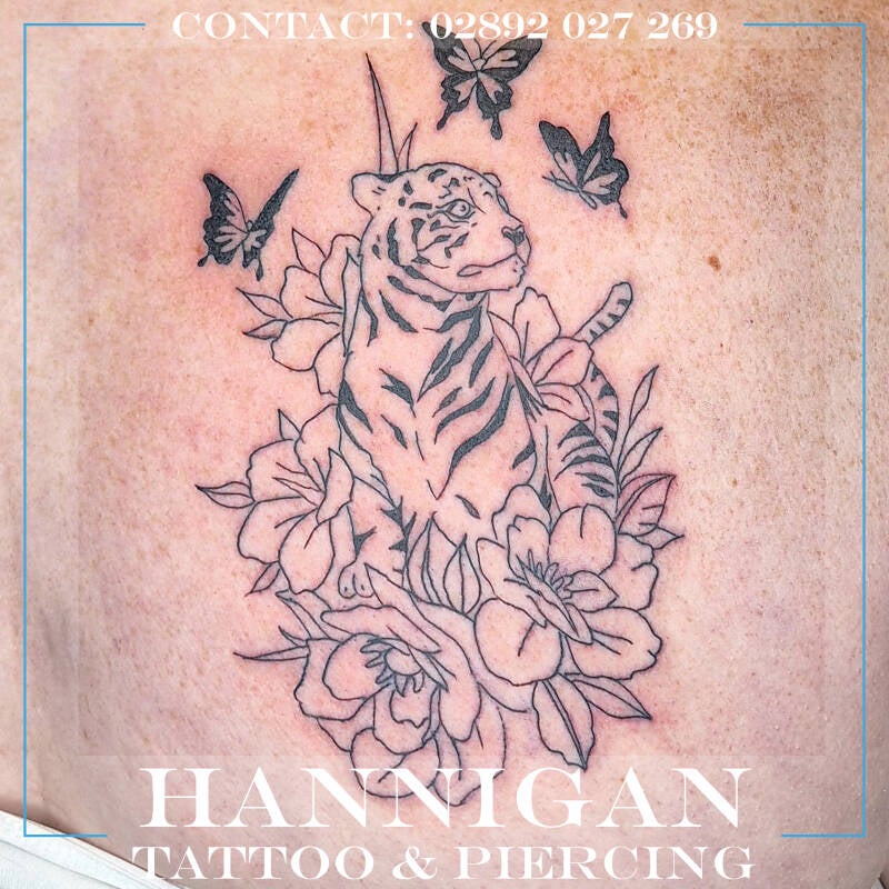 white tiger back tattoo