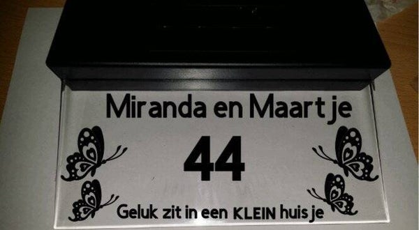 vlinders huisnummerbord