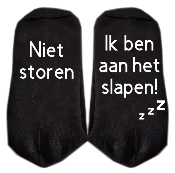 niet storen ik ben aan het slapen! sokken