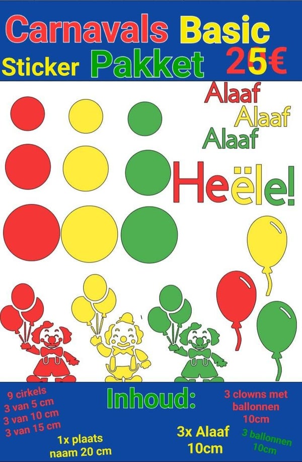carnavals raamstickers basis pakket