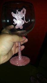 Angel en Stitch set glitter wijn glazen
