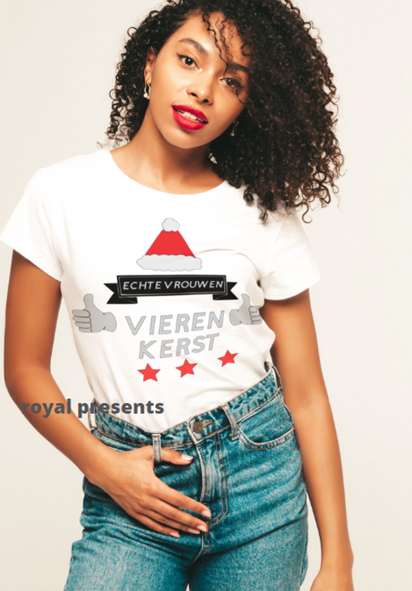 echte vrouwen vieren kerst t-shirt of hoodie