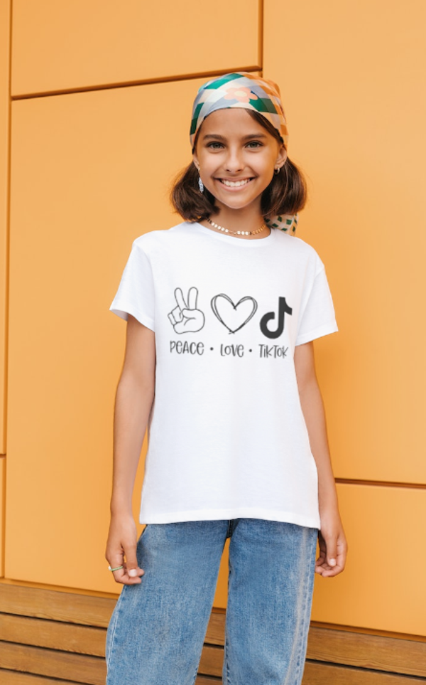 peace love tik tok t-shirt