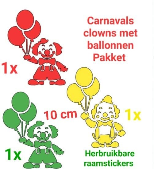 carnavals raamstickers clowns