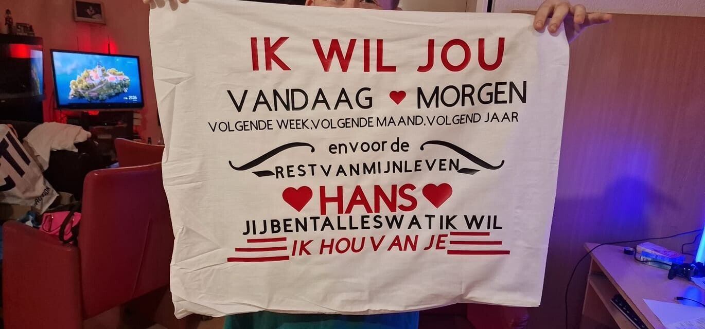 Kussensloop ik wil jou