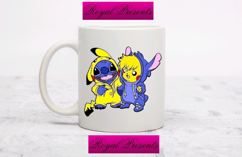 Stitch en pikachu mok