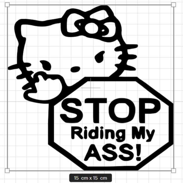 stop riding my ass hello kitty
