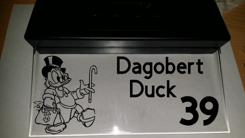 dagobert duck huisnummerbord 1
