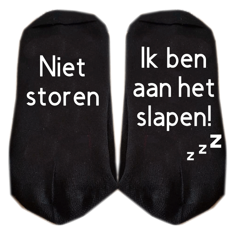 niet storen ik ben aan het slapen! sokken