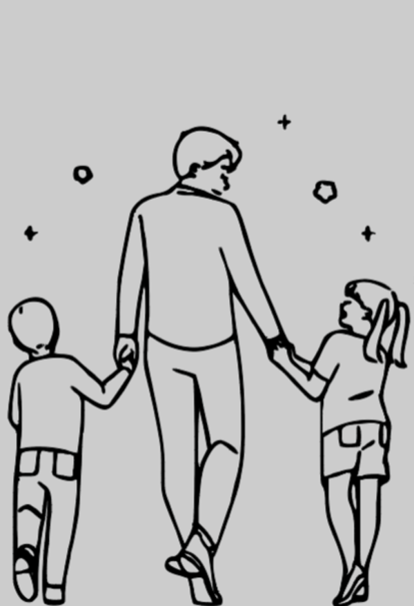 Dad with stars canvas