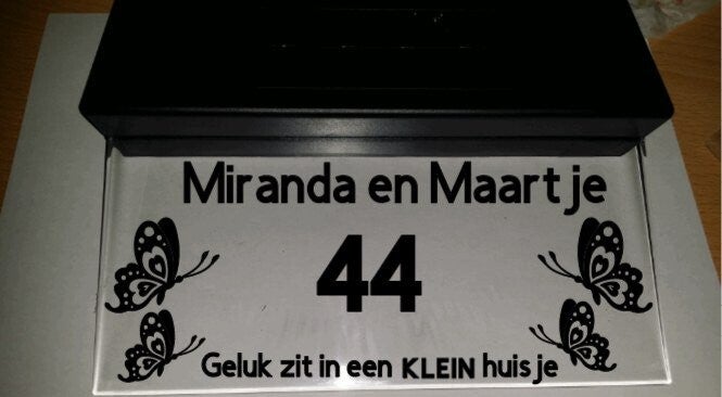 vlinders huisnummerbord