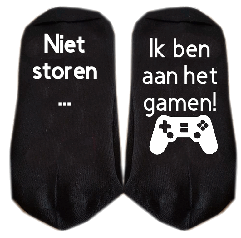 niet storen ik ben aan het gamen sokken