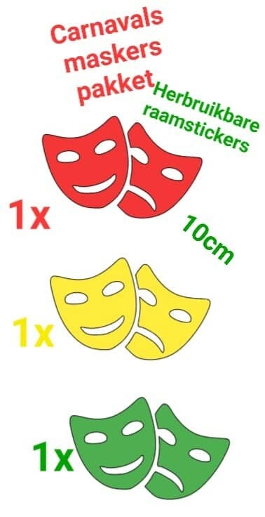 Carnaval raamsticker herbruikbaar masker