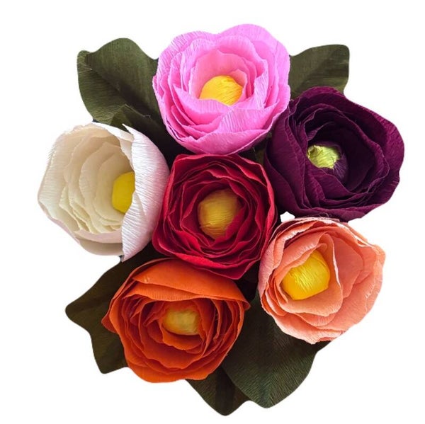 Single Stem Crepe Paper Ranunculus
