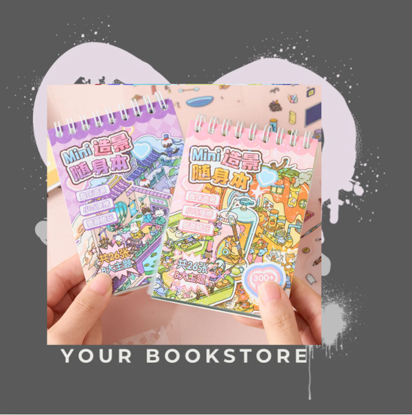 Cozy Stickerboekje - Kies je Kleur - Dierenverhaal Roze of Adventure Town Paars