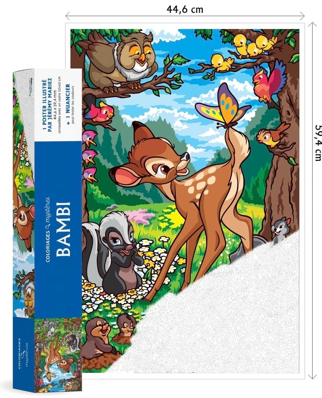 Disney - Poster Bambi - Kleuren op Nummer