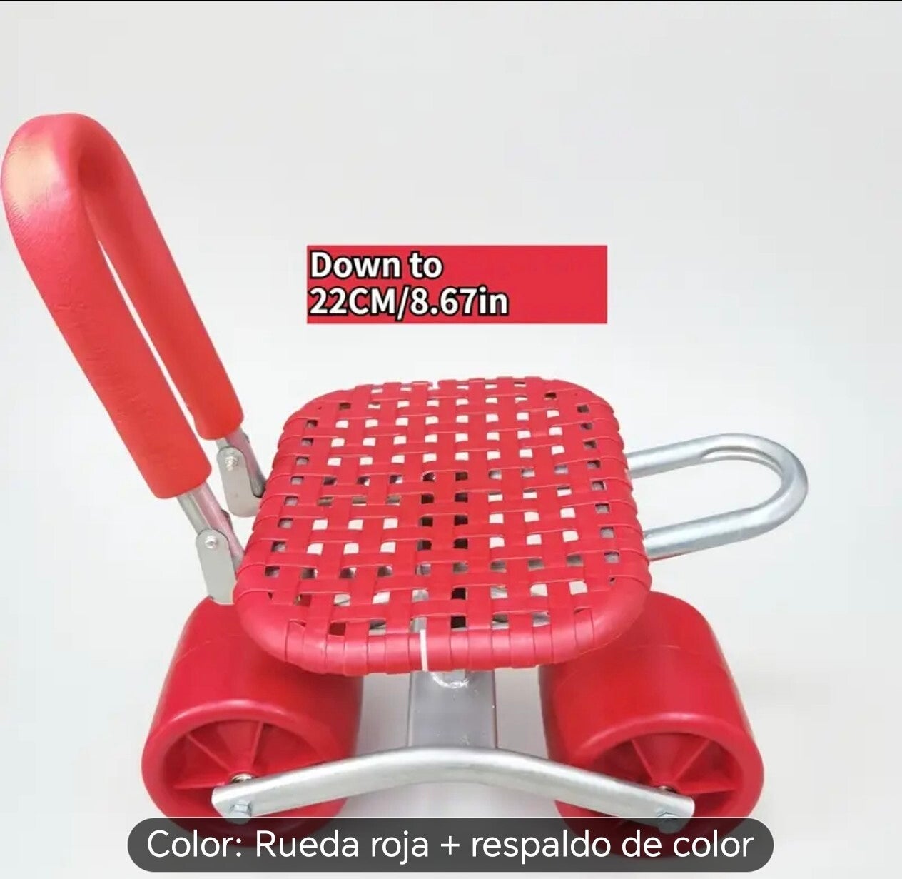 Carrito de jardín ajustable en altura y giratorio 360 grados