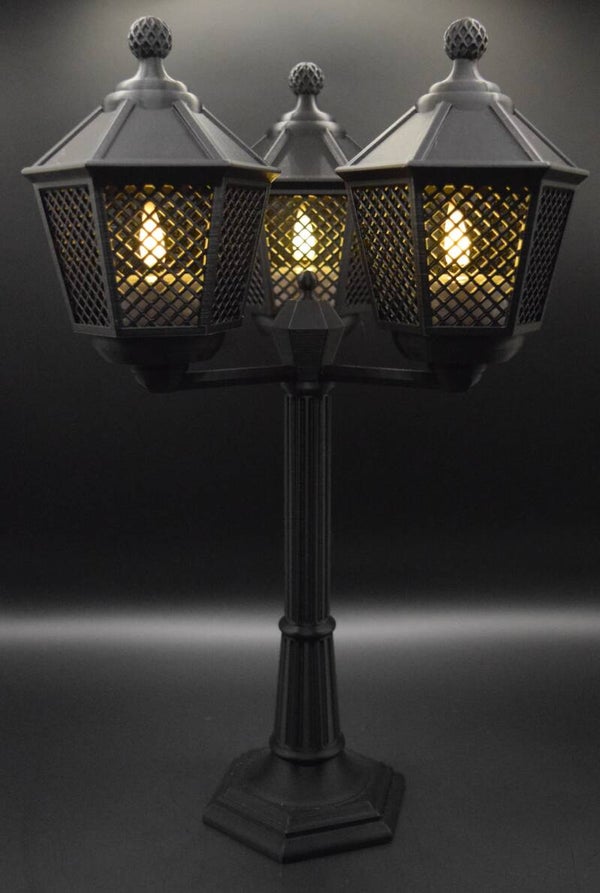 Vintage lantaarnpaal 180mm / 3 lampen