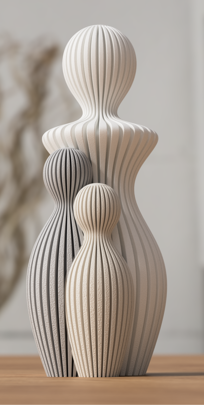 Familie gezinsbeeldje moeder 2 kinderen 20cm