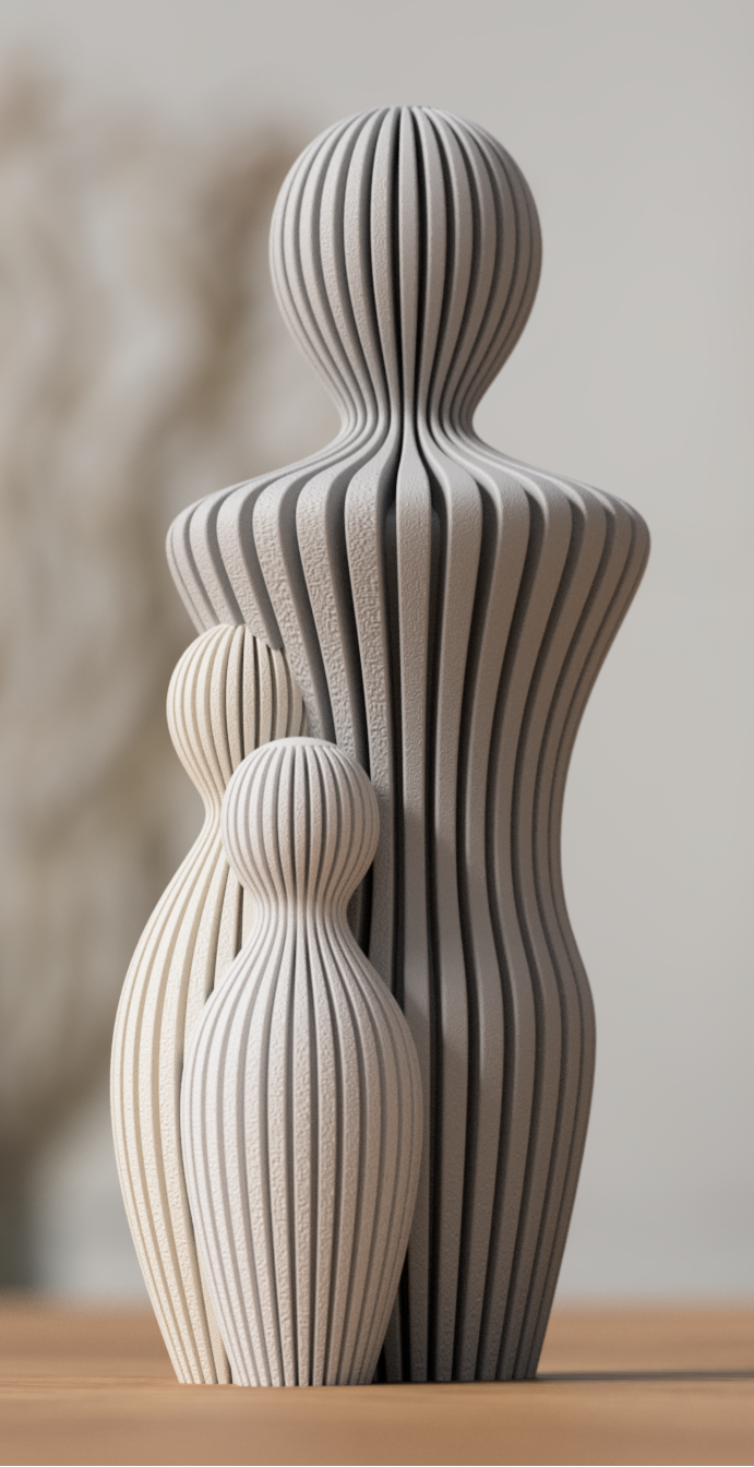 Familie gezinsbeeldje vader 2 kinderen 13cm