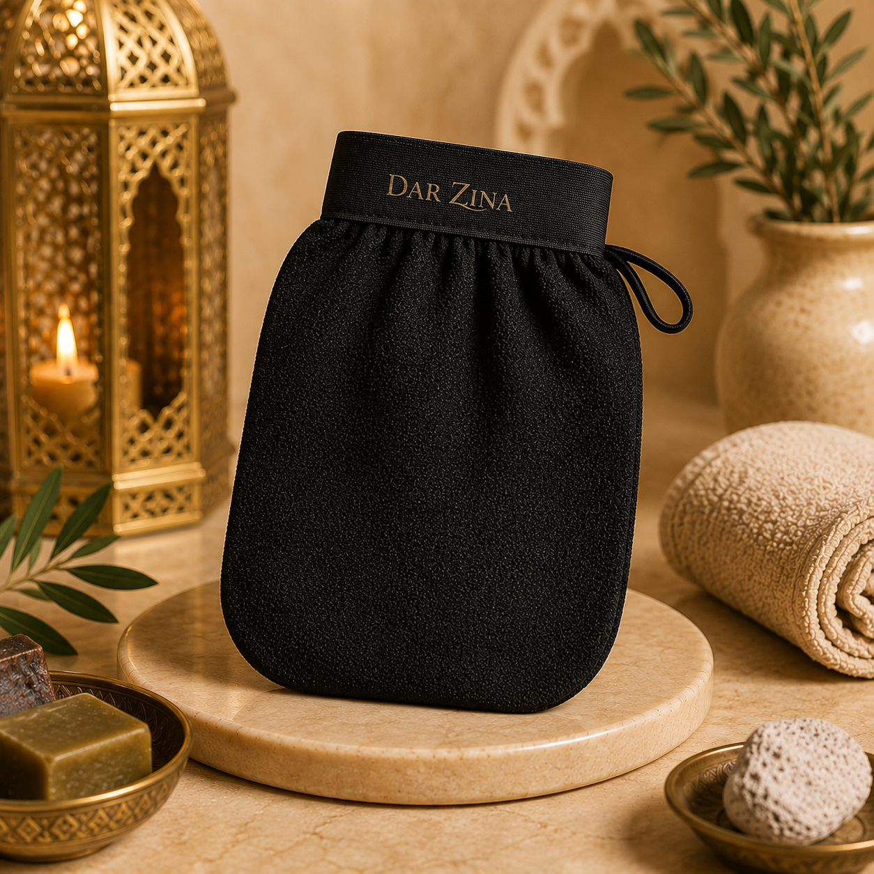 Gant Kessa noir — Gant exfoliant marocain