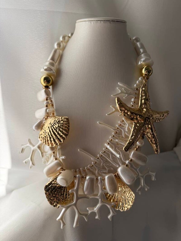 Collana corallo & gold