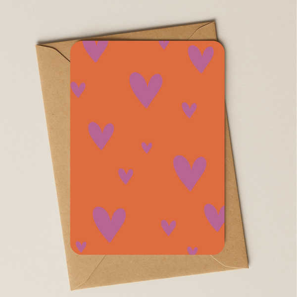 Blanco - Hartjes oranje paars